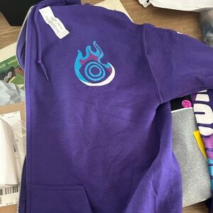 Insomniac purple zip up sweatshirt men's large